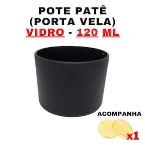Kit Potes de Vidro Patê Preto | 120ml | Tampa de Madeira
