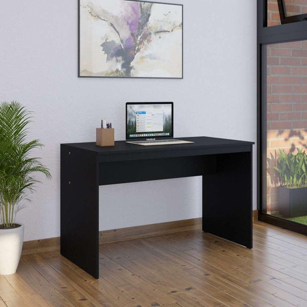 mesa de escritório e preta 120 cm