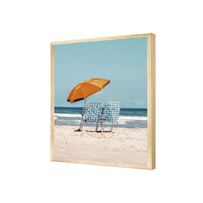 Quadro Paisagem Praia Cadeira Guarda Sol Areia Mar