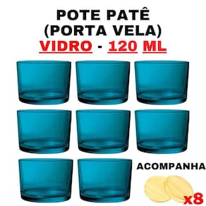 Kit Potes De Vidro Patê Ciano C/Tampa 120Ml