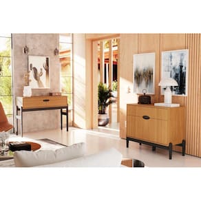 Aparador Com BUffet 2 Portas Intense Movelove Freijó/Preto