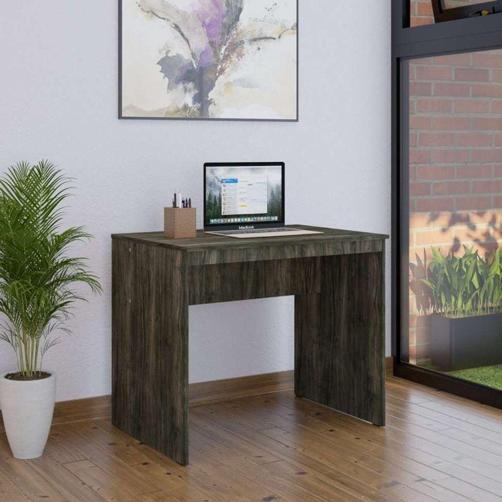 mesa de escritório e carvalho dark 90 cm
