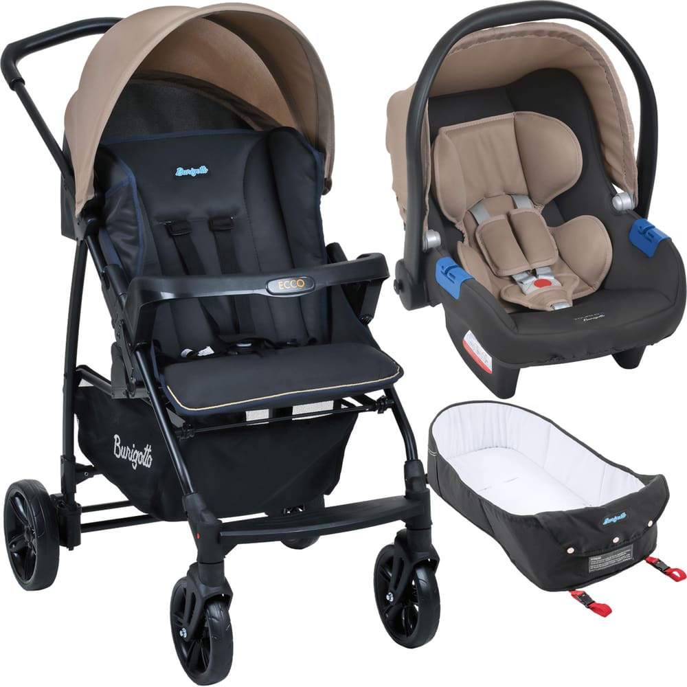 Carrinho de Bebe Bebe Conforto Moises Burigotto Ecco CZ Bege