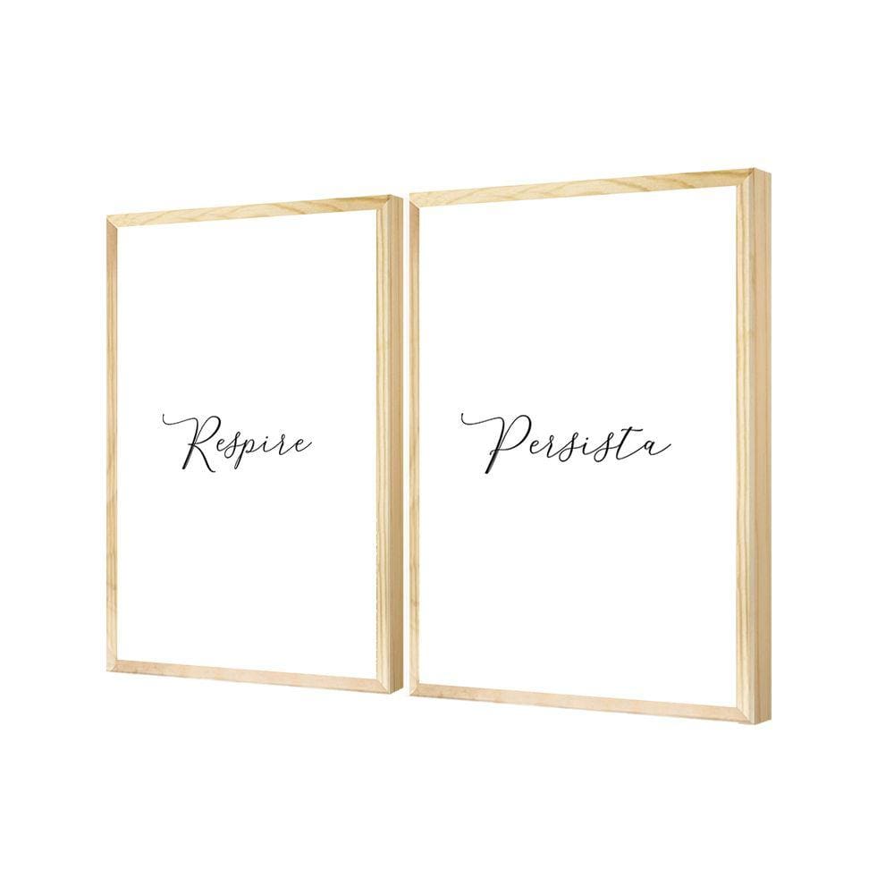 Dupla Quadros Decorativos Frase Minimalista Sala Escritório