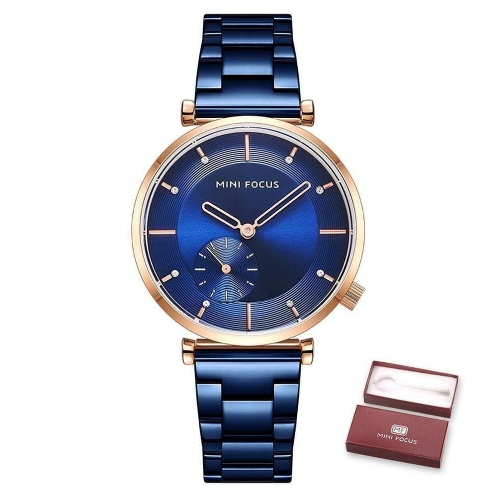 Relógio Feminino Mini Focus Mf0333l à Prova D`água Azul