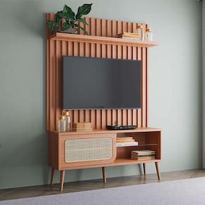 rack com painel para tv até 55 polegadas com led balu 1 pt freijó