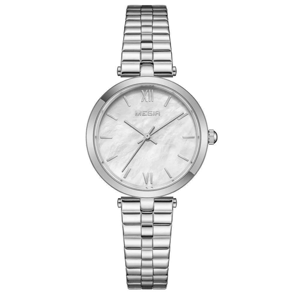 Relógio Feminino Megir Mg-85112 à Prova D`água Prata