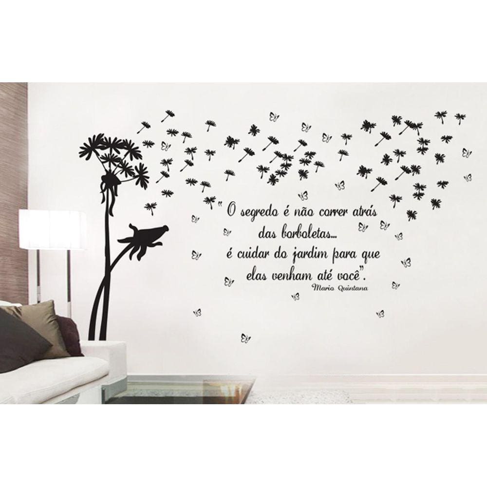 Adesivo Decorativo De Arvore Ventanal Folhas Caindo E Frase