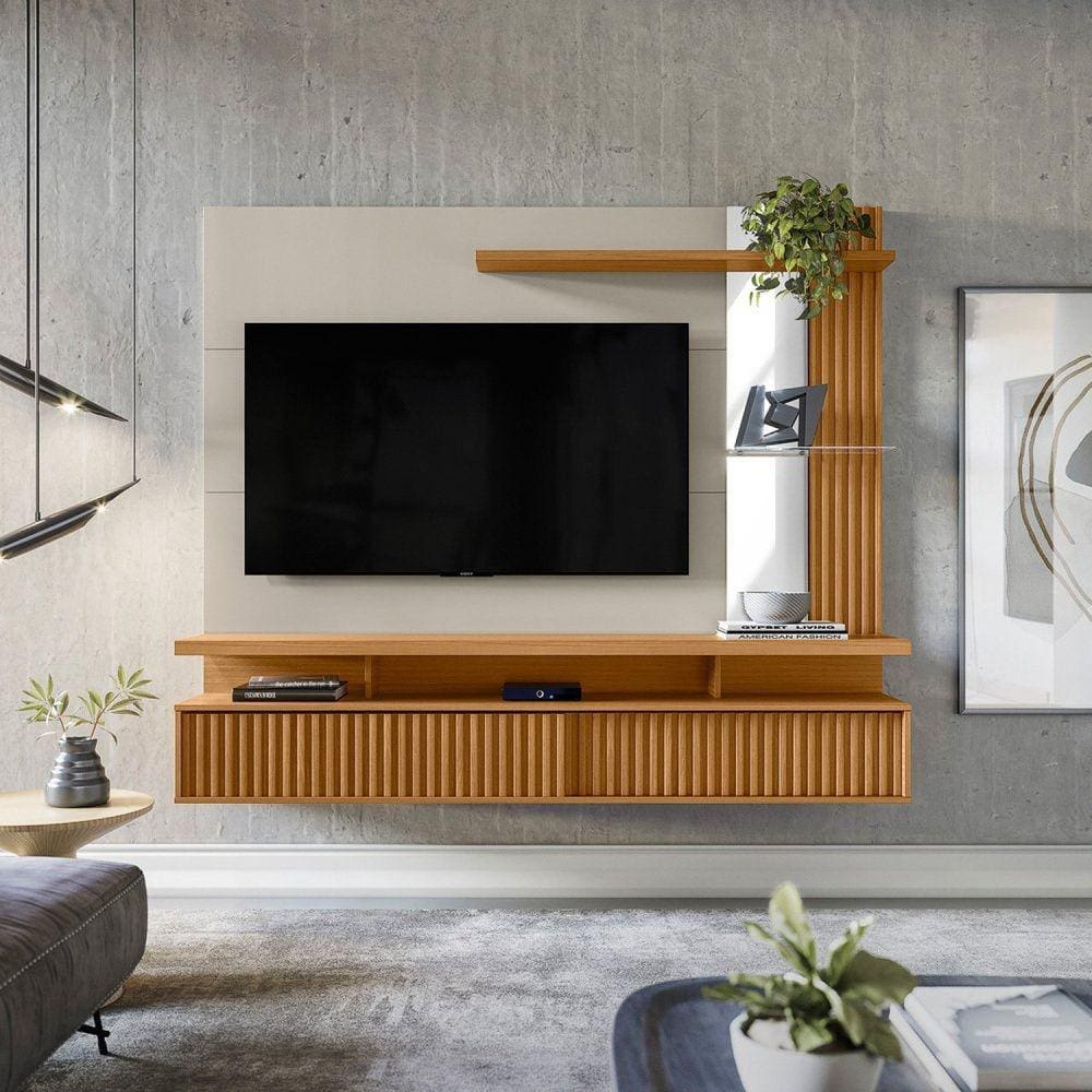 Painel Home para TV até 60 Polegadas Maragogi Marrom/Off White