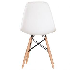 Conjunto Mesa MDF com 6 Cadeiras Eames PP Branco/Cinamomo