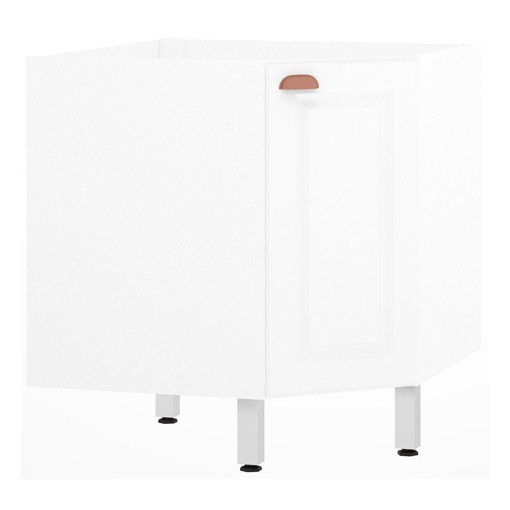 Balcão de Cozinha sem Tampo Canto Diagonal 1 Porta Cristal Luciane Móveis