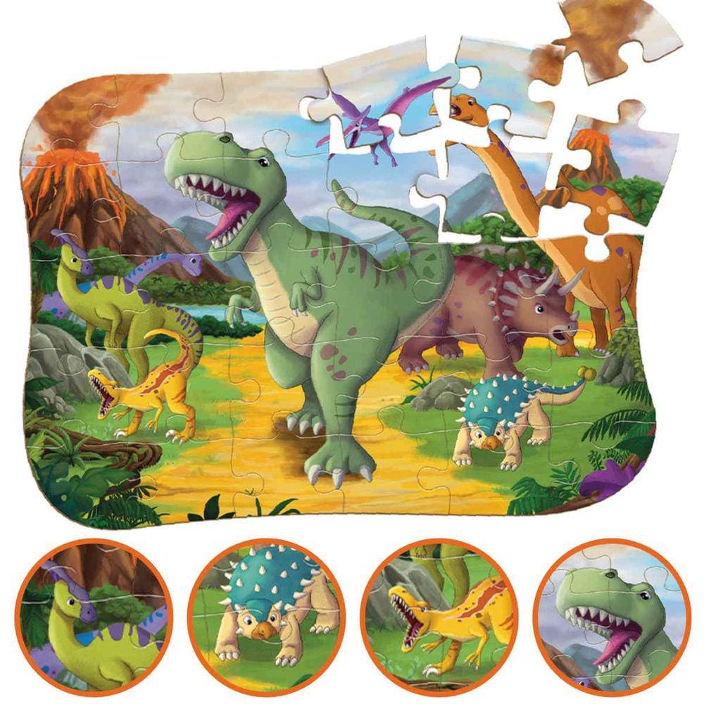 Jogo infantil quebra cabecas dinossauro 30 pecas 5098 7 xalingo