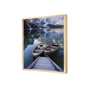 Quadro Paisagem Lago Barcos Montanhas Natureza