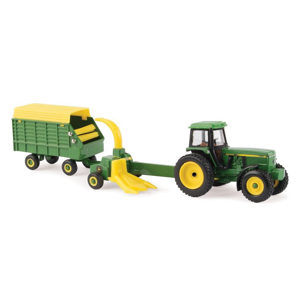 Miniatura Trator John Deere 4960 Com Vagão De Forragem 1/64