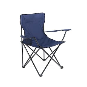 Cadeira Camping Pesca Dobrável BEL Araguaia Comfort com Braço e Porta Copo Azul Marinho