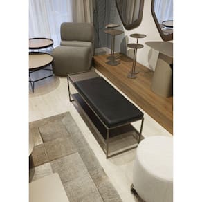 Banco Para Sala de Jantar em Aço 120cm Duets Preto/Bronze