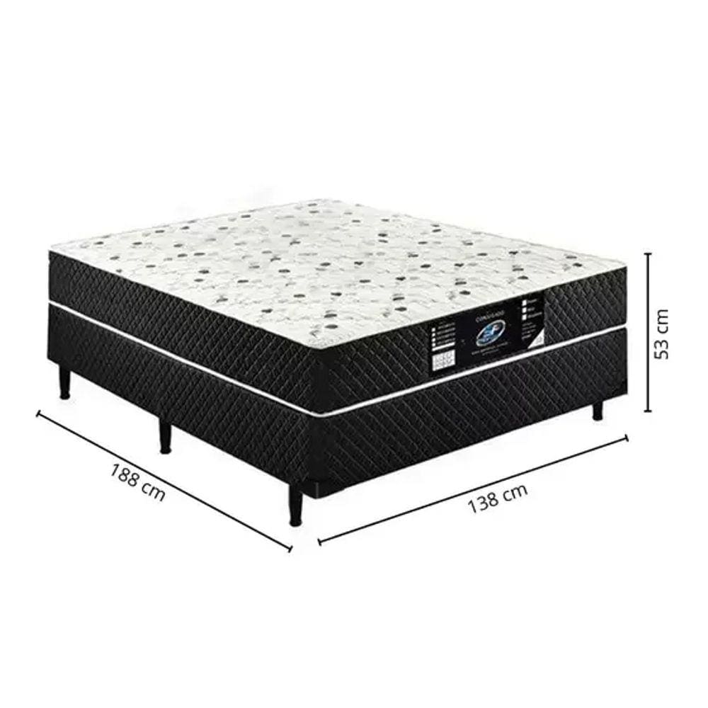 Cama Box Conjugado Casal Espuma Ortopédica - 41x138x188cm 7cm de Espuma
