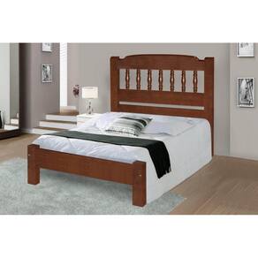 Cama Queen Size Roma de Madeira Maciça Angelim Pedra/Tauari
