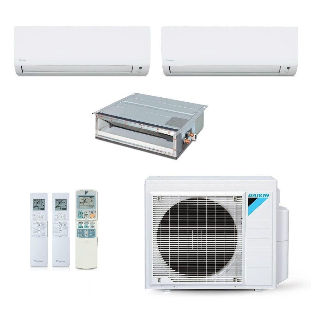 Ar-Condicionado Multi Split Inverter Daikin 28.000 (2x Evap HW 12.000 + 1x Evap Duto 20.000) Quente/Frio 220V