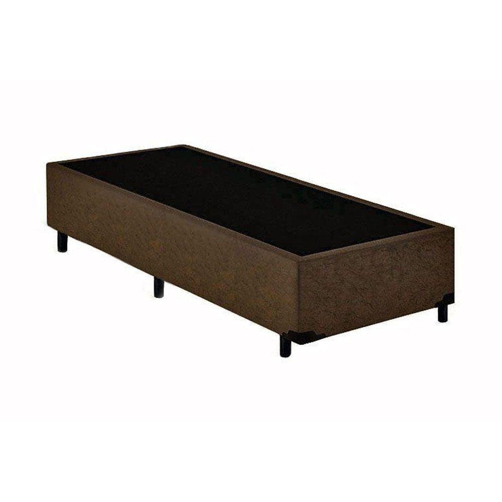 Base Box Solteiro Suede Marrom - 30x78x188
