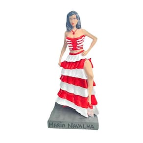 Escultura Maria Navalha Malandra Com Saia 24 Cm Em Resina