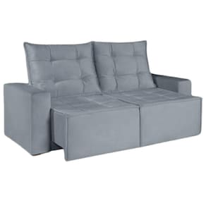 Sofá Macaé 3 Lugares Retrátil e Reclinável Tecido Suede 190cm União Cor Cinza
