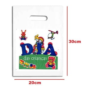 100 Sacolas Plásticas Personalizadas Brancas 30x20cm