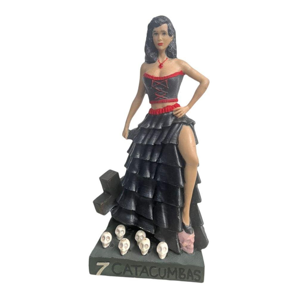 Escultura Pomba Gira Sete Catacumba Guardiâ 24 cm em Resina