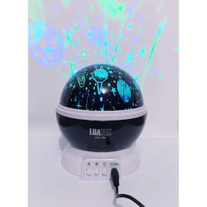 Luminaria Abajur Globo Luz Desenhos Projeção Giratório