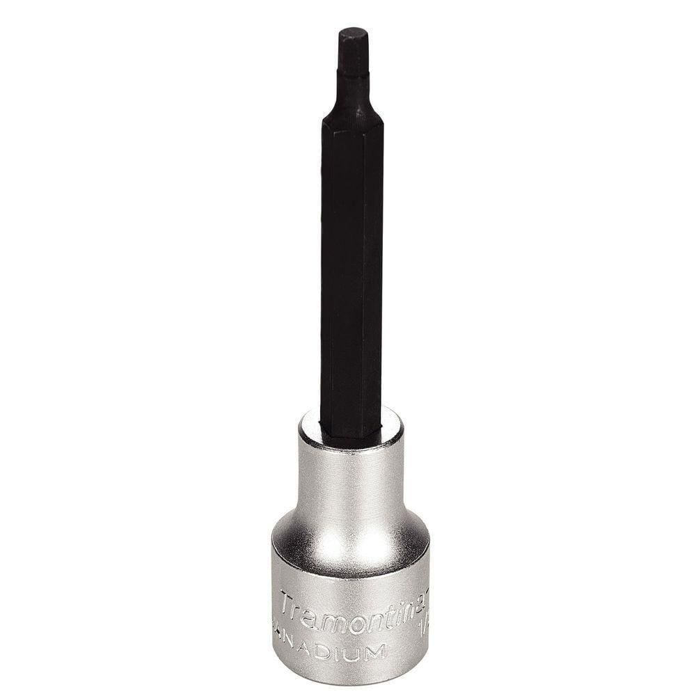 Soquete Em Aço Cromo Vanádio Ponta Hexagonal Longa 4 Mm - Encaixe 1/2” Tramontina Pro Tramontina