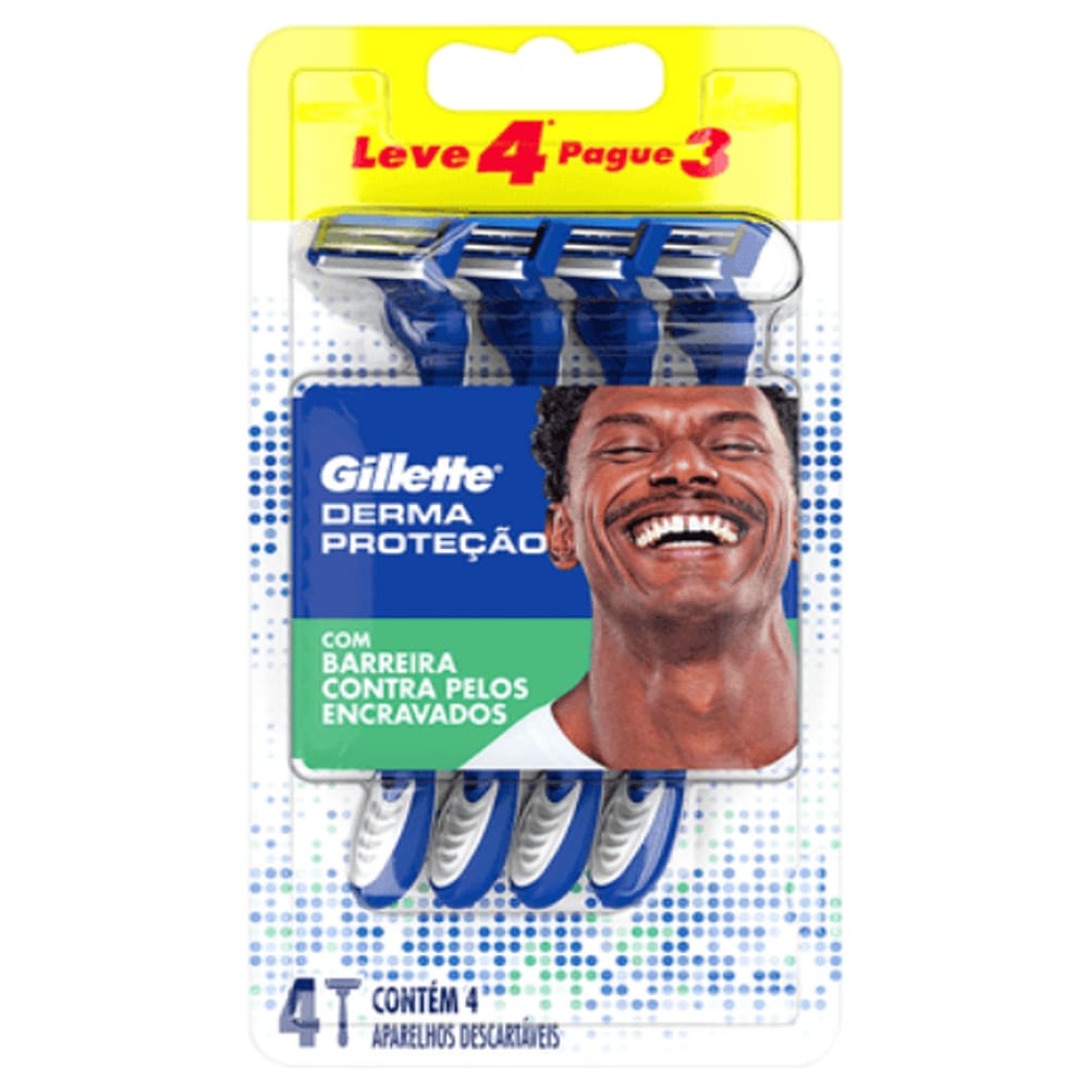 Aparelho De Barbear Gillette Derma Proteção Leve 4 Pague 3