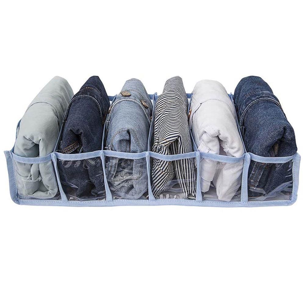 Kit 5 Colmeias Organizadoras de Gavetas Transparente com 6 Divisórias Organizador De Roupas Fitness
