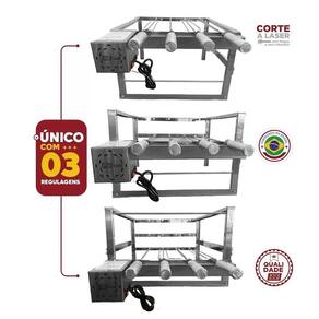 Grill Giratório 4 Espetos De Inox Motor Removível Embutido