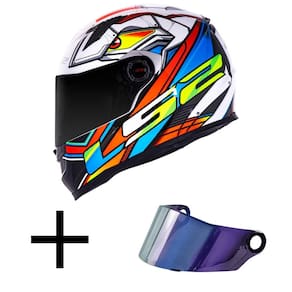 Capacete LS2 FF358 Xdron Laranja Mais Viseira Camaleão