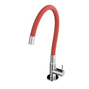 Torneira Cozinha Mesa Bica Flexivel Celite Colors Cromado Cromado/ Vermelho