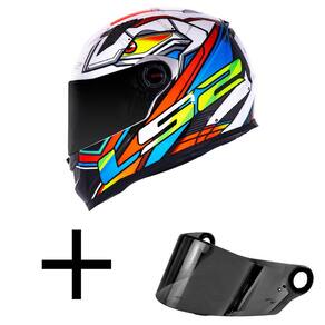 Capacete LS2 FF358 Xdron Laranja Mais Viseira Fumê