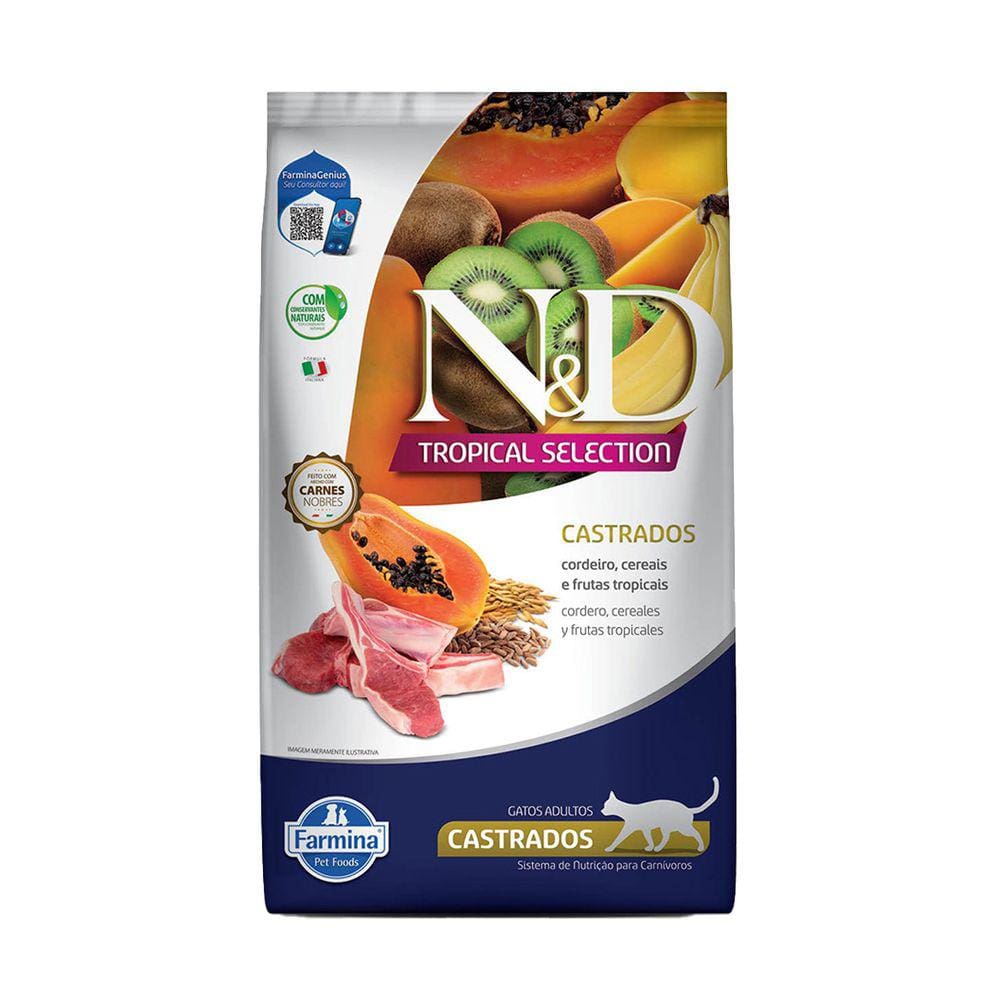 Ração N&D Tropical Selection para Gatos Castrados Cordeiro 1,5kg