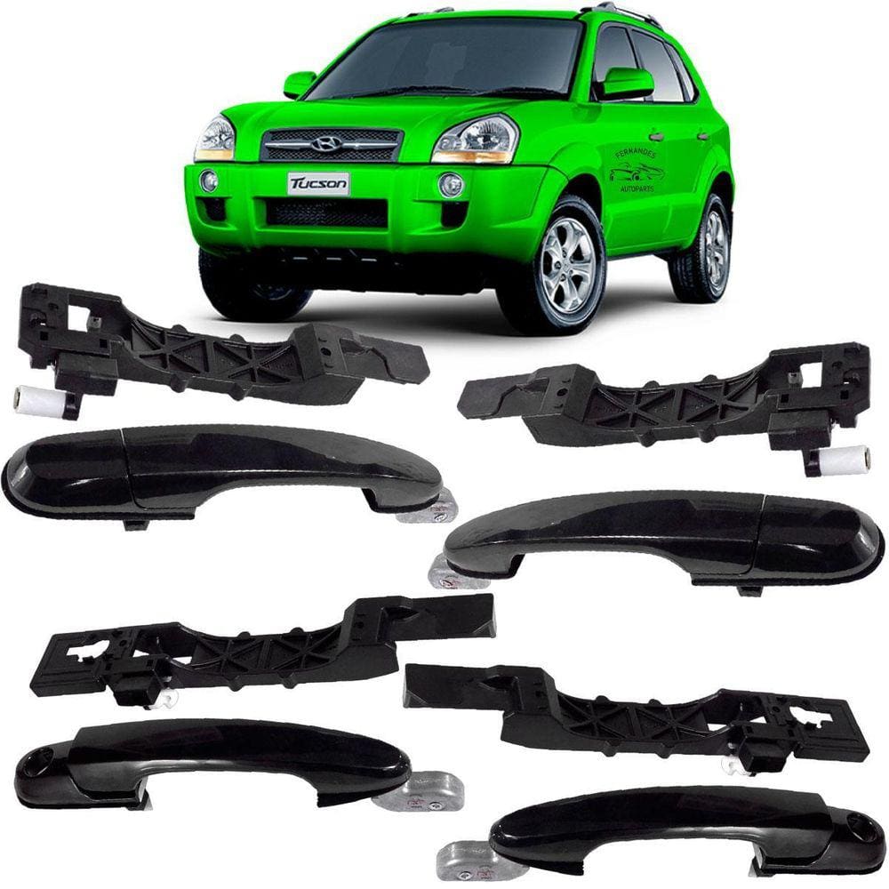 Kit 4 Maçanetas Hyundai Tucson | Preto Liso