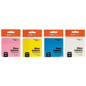 Kit 04 Blocos Adesivo de Notas Transparente 76 x 76mm 50 Folhas Jocar Office | Escolar | Escritorio | Recado