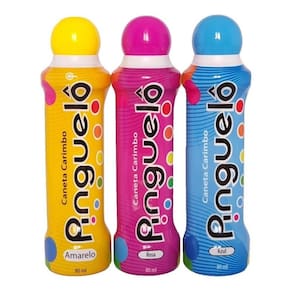 Kit 3 Canetas Carimbo Pinguelô 80ml -  Cores Cmik