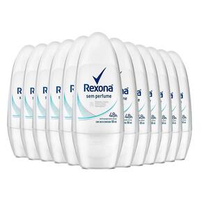 Kit Desodorante Roll On Rexona Sem Perfume 50ml - 12 Unidades