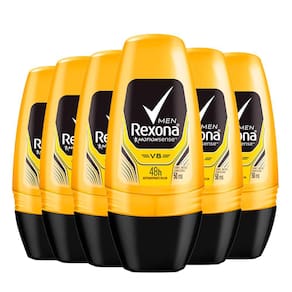 Kit Desodorante Roll On Rexona V8 50ml - 6 Unidades