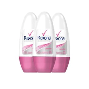 Kit Desodorante Roll On Rexona Powder Dry 50ml - 3 Unidades