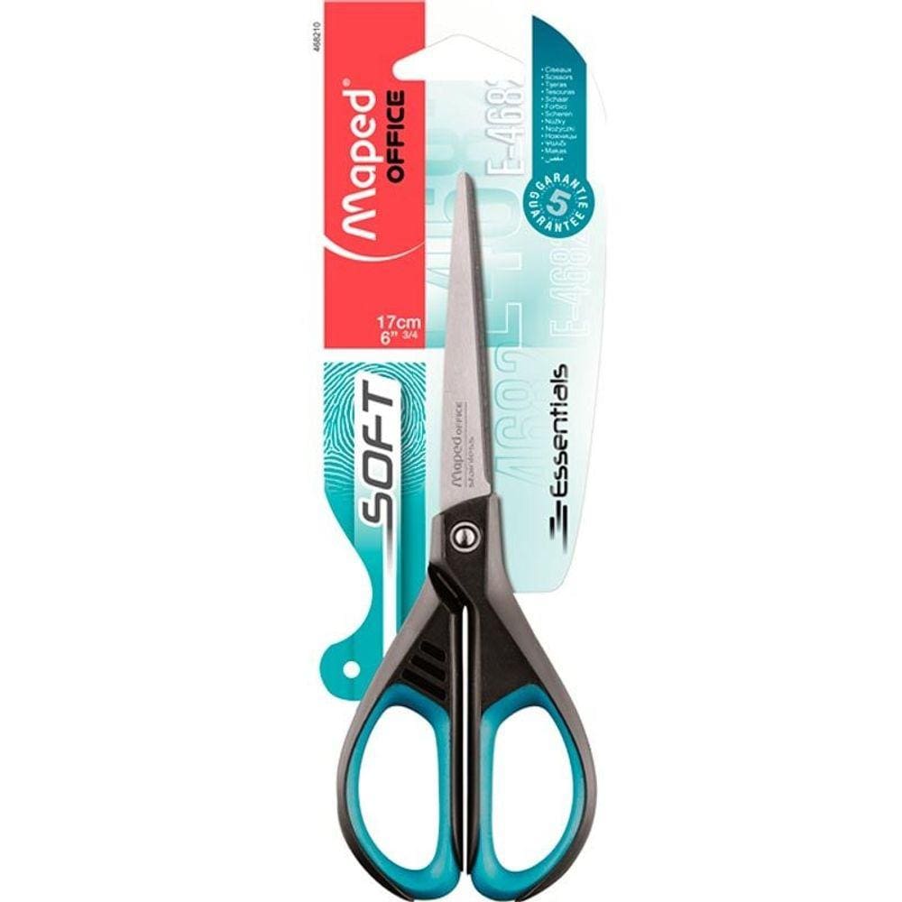 Tesoura de Aço Multiuso Essentials Soft 17 cm Blister Maped