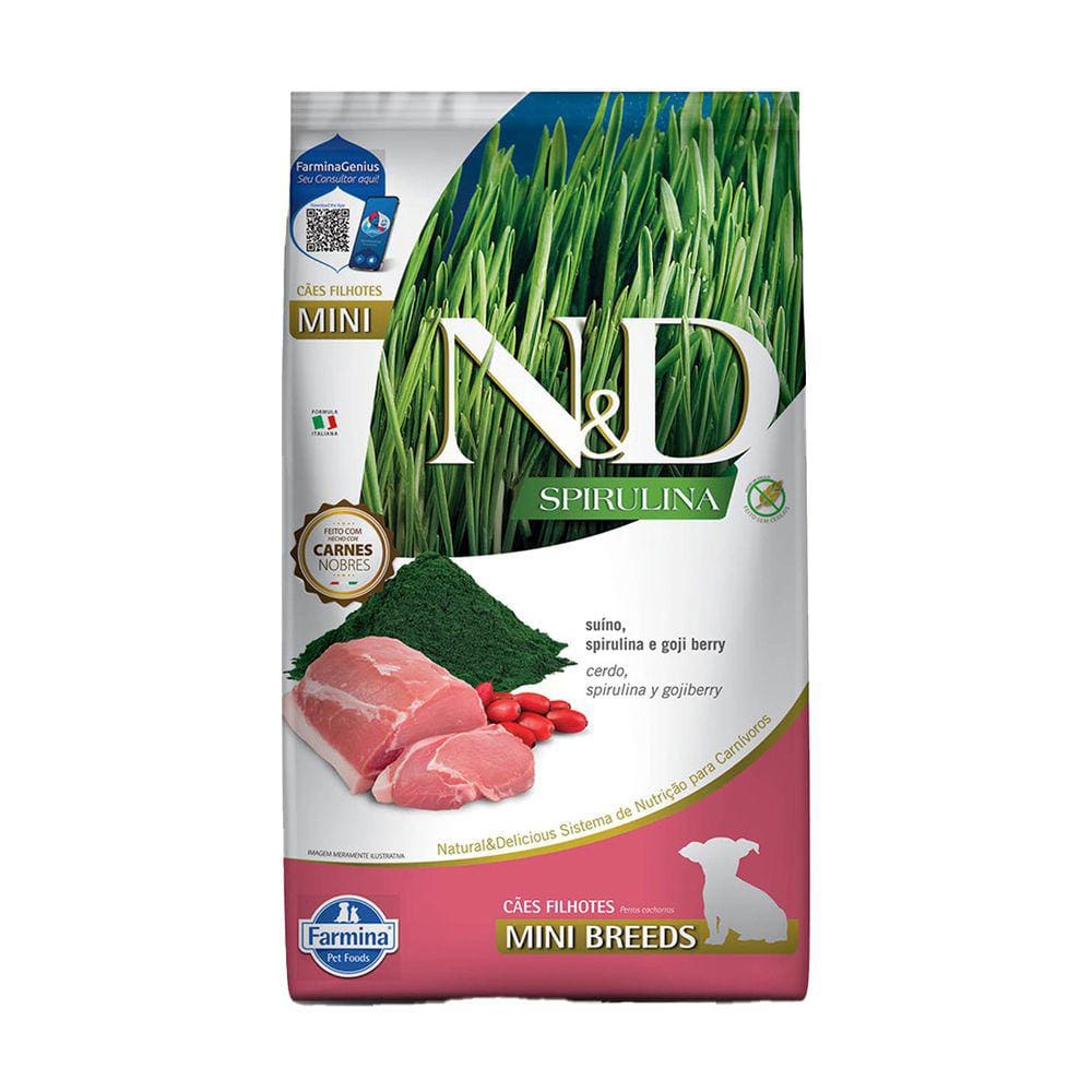 Ração N&D Spirulina Para Cães Puppy Mini Suino 2kg