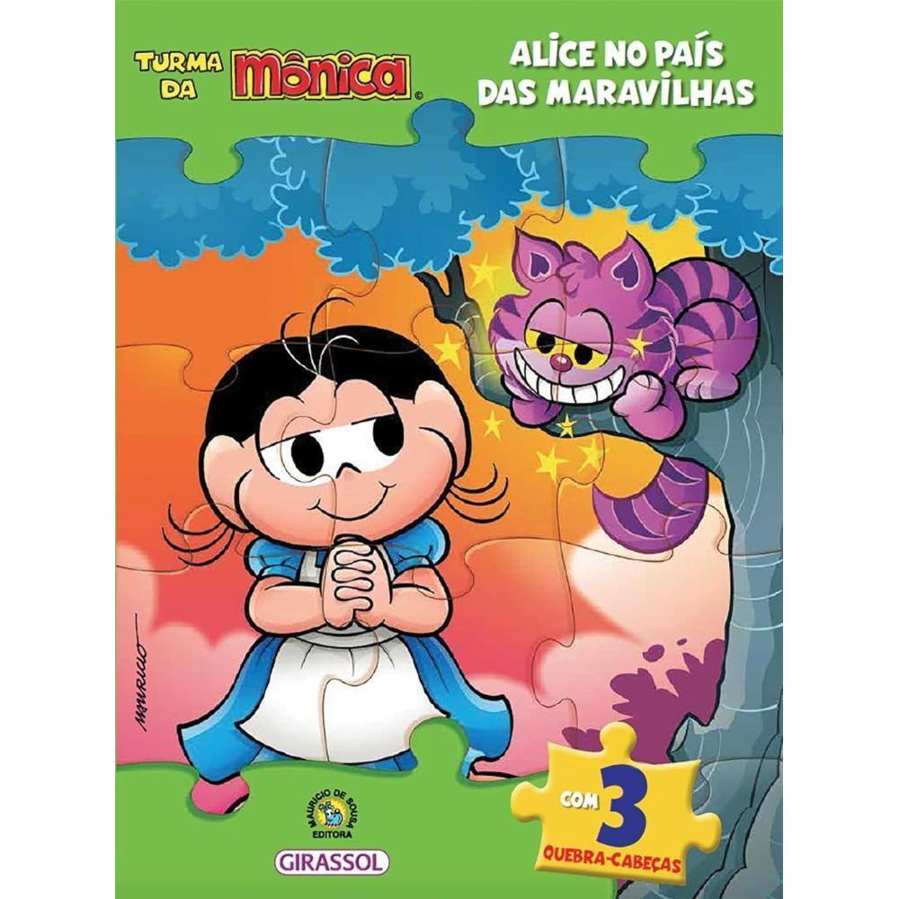 Turma da Mônica Livro Quebra-Cabeça - Alice No País Das Maravilhas