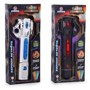 Brinquedo Espada Sabre de Luz Star Guardian 7 Cores RGB Som Polibrinq