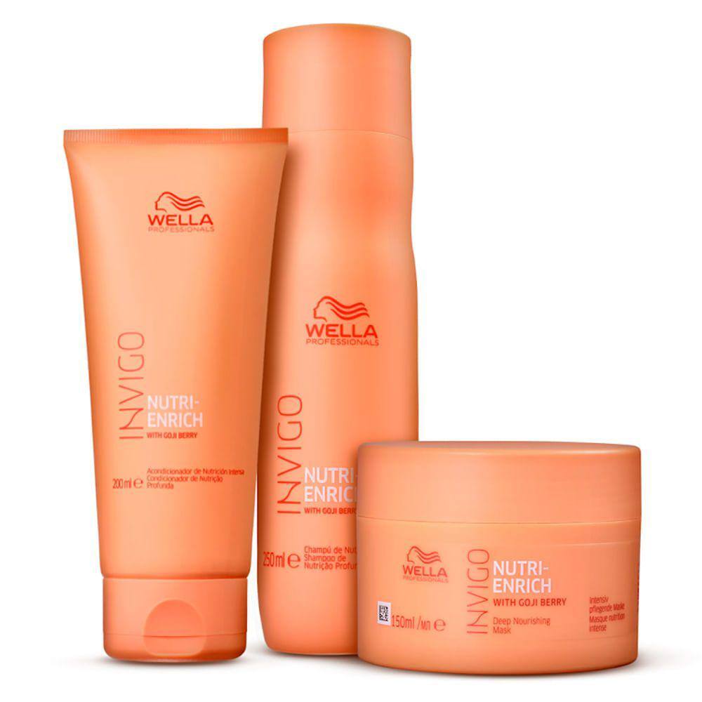 Kit Shampoo Condicionador e Máscara Wella Invigo Nutri Enrich