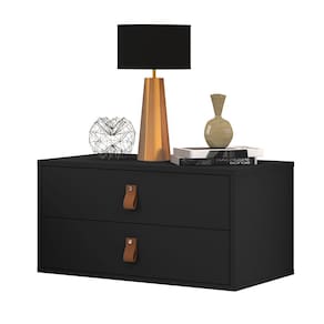 Unic 60cm: Mesa de Cabeceira com Gavetas Preto