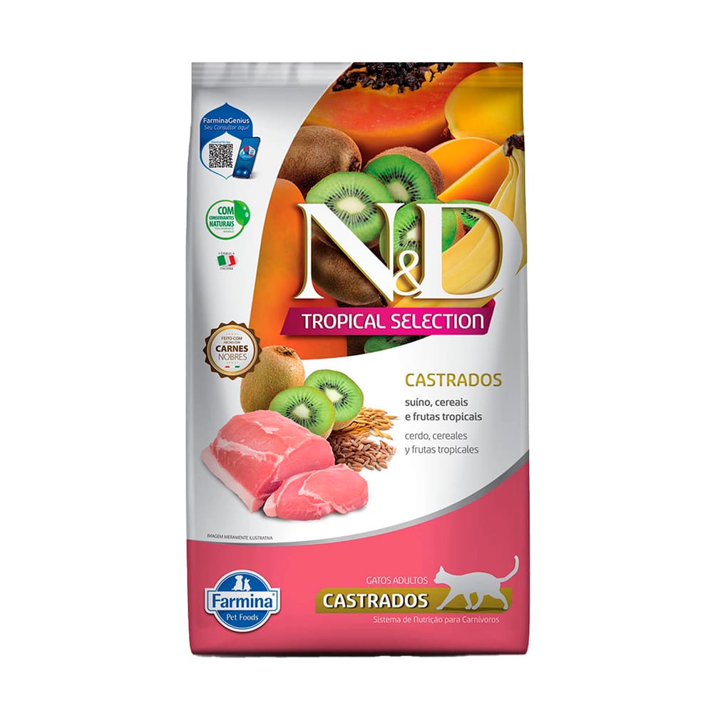 Ração N&D Tropical Selection para Gatos Castrados Suino 1,5kg